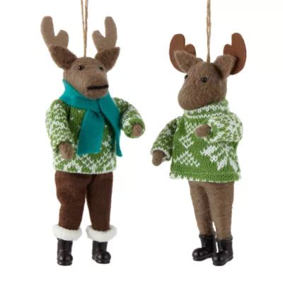 North Pole Trading Co Felt Moose Pc Christmas Ornament