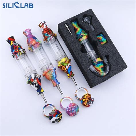 Wholesale Nectar Collector Kit Customize Pattern Glass Water Pipe Glass