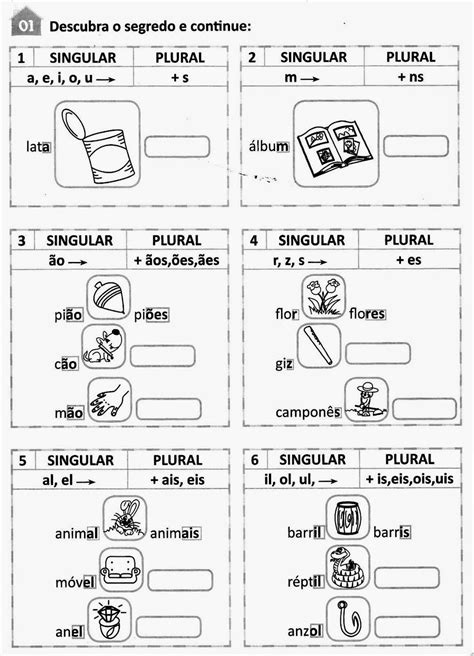 Saberes E Fazeres Em Nossas M Os Atividades De Singular E Plural Para