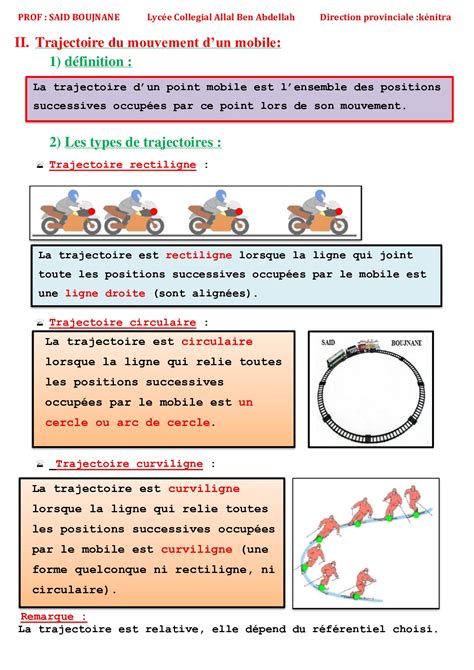 Mouvement Et Repos Cours 4 AlloSchool