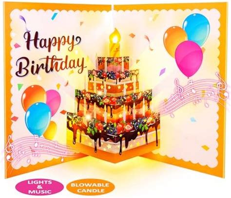 FITMITE Birthday Cards Musical Pop Up Birthday Cards With Light Blow