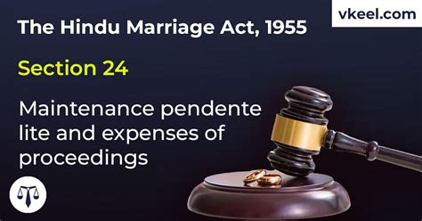 Section 24 Hindu Marriage Act 1955 Maintenance Pendente Lite And