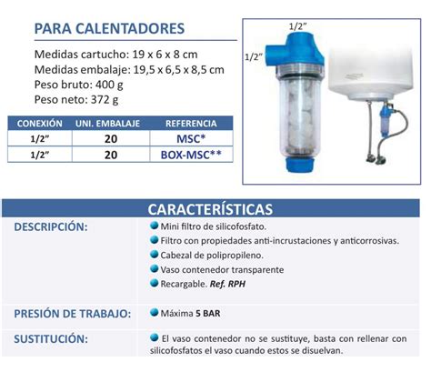 Filtro Antical Para Calentadores Y Termos Fontnova