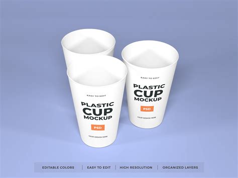 Realistic Plastic Cup Mockup Psd Gráfico Por Dendysign · Creative Fabrica