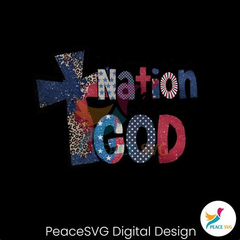 One Nation Under God 4th Of July PNG PeaceSVG