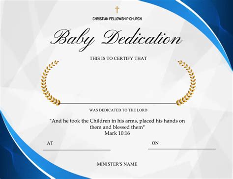 Copy Of Baby Dedication Certificate Postermywall