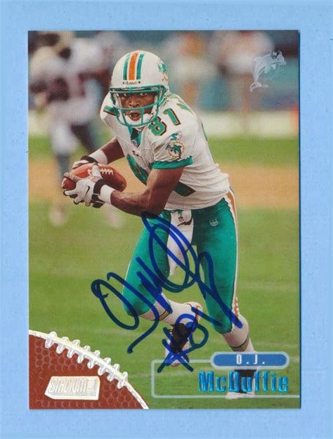 O J McDuffie Signed Autographed 1998 Stadium Club Card 47 Miami