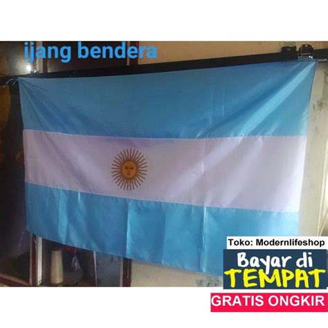 Jual BENDERA NEGARA ARGENTINA 140X90 CM Kain Katun Ukuran Jumbo Besar