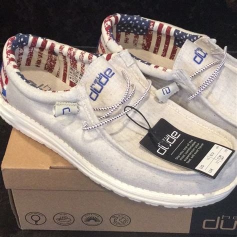 Hey Dude Shoes Hey Dudewally Patriotic Size 8 Nib W Tagsusa Red White Blueamerican Flag