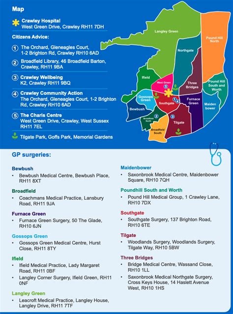 Crawley Map Sussex Health Care