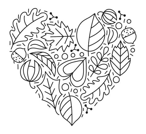 Premium Vector Autumn Leaf Heart Vector Illustration