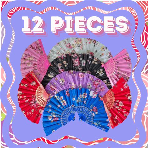 12 Pieces Wholesale Pamaypay O Abanico Floral Design With Different