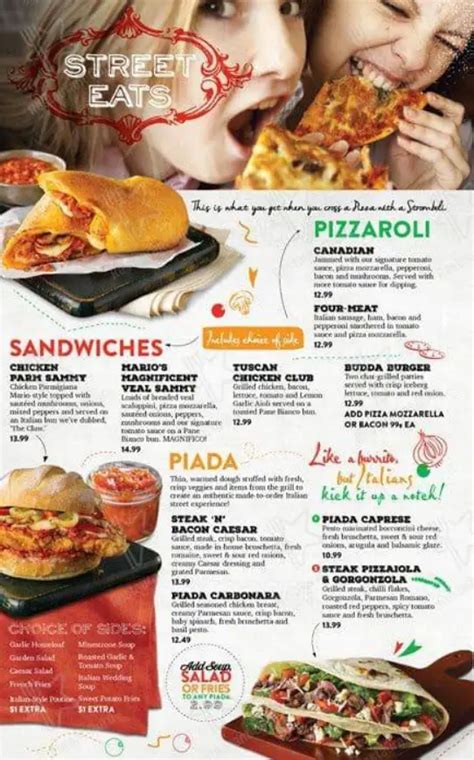 East Side Marios Menu Canada Prices 2024