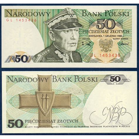 Pologne Pick N142c Billet De Banque De 50 Zlotych 1986 1988