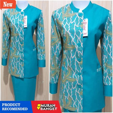 Jual Baju Buat Kerja Terbaru Blazer Kerja Wanita Hijau Tosca Kombinasi