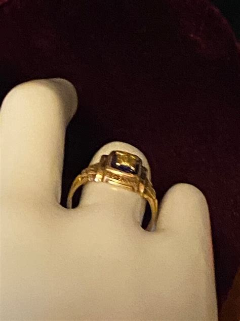 Vintage 1954 10k Yellow Gold Class Ring~size 7 Gem