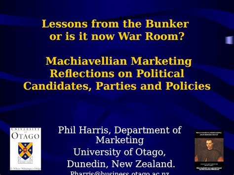 PPT Lessons From The Bunker Or Is It Now War Room Machiavellian