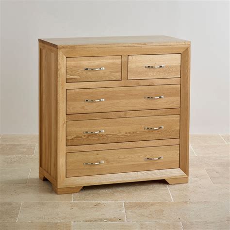 Bevel Drawer Chest In Natural Solid Oak Oak Furniture Land