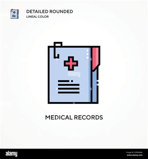 Medical Records Vector Icon Modern Vector Illustration Concepts Easy