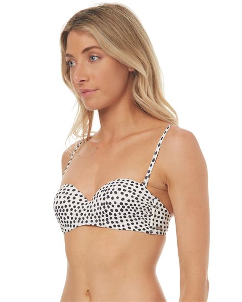 Roxy Womens Roxy Essentials Molded Bandeau Bikini Top Mallow Water