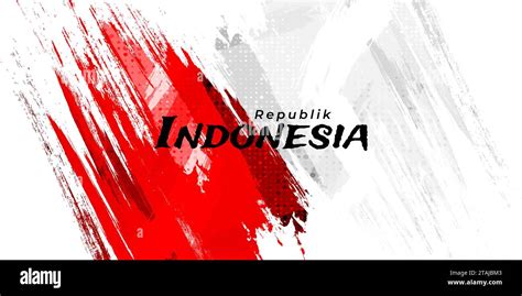 Indonesia Flag With Brush Concept Happy Indonesian Independence Day