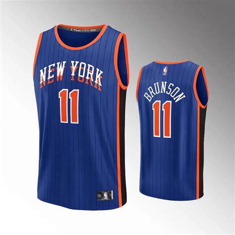 New York Knicks Jalen Brunson Blue 2023 24 Fast Break 11 Jersey City