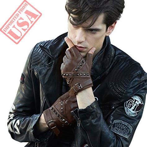 Fioretto Mens Driving Leather Gloves Harley Fingerless Gloves Shop