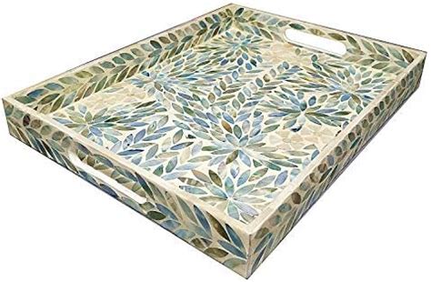 Amazon CLAYNIX Serving Tray 12 5 Inch Lacquer Mother Of Pearl