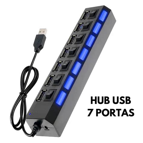 Hub USB Extensor USB 7 Portas Para Notebooks Shopee Brasil