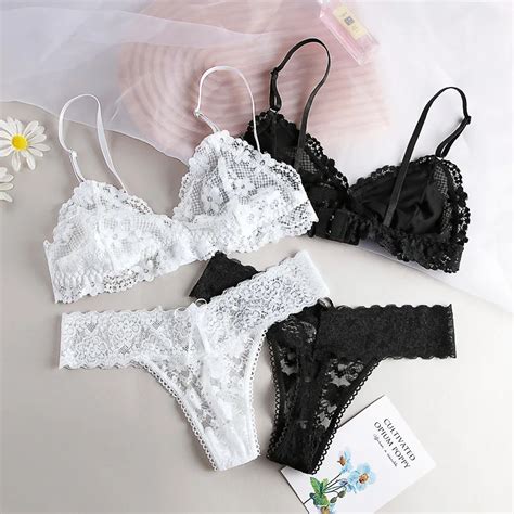 Ensemble Soutien Gorge Et Culotte En Dentelle Pour Femmes Lingerie
