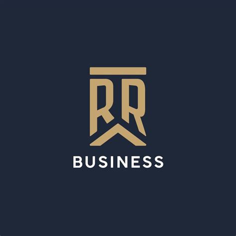 RR Initial Monogram Logo Design In A Rectangular Style With Curved