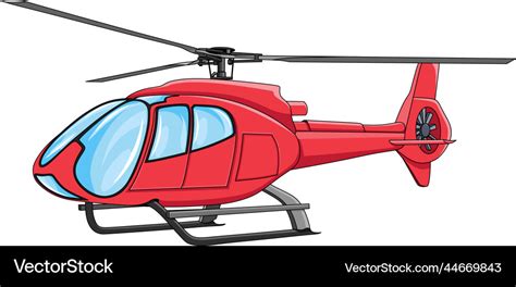 Red helicopter cartoon Royalty Free Vector Image