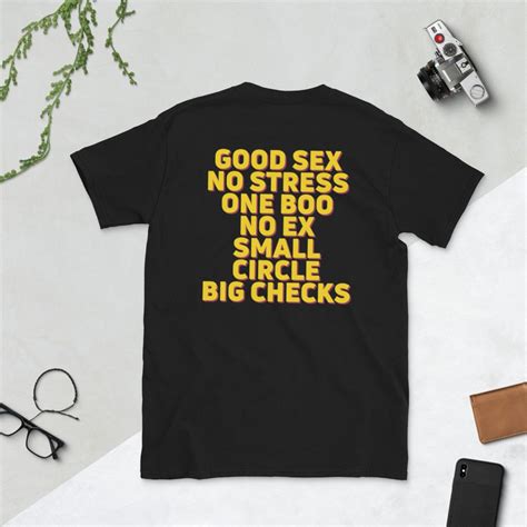 Good Sex No Stress One Boo No Ex Small Circle Big Checks Shirt On Back Good Sex No Stress