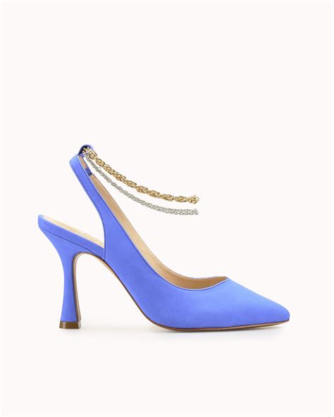 Escarpin Rosalia En Cuir Nubuck Bleu Chaussures Cosmoparis En