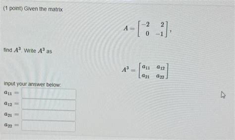 Solved Point Given The Matrix A Find A Write Chegg