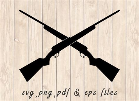 Crossed Hunting Rifles Silhouette Svg Png Pdf Craft Cutting Etsy