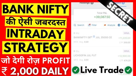 Live Trade In Bank Nifty With Accuracy Intraday Trading Strategy