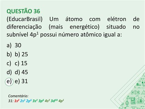 Estrutura atômica Atividades ppt carregar