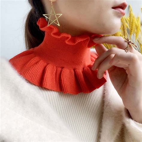 1PC Wrap шеи Теплый воротник женщин съемный трикотажные поддельные шеи ...