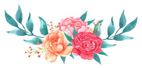 Bouquet De Fleurs Aquarelle Fleur De Mariage 10234455 Png