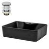 Lavabo Rectangular 49x36 5x14 Cm Negro De Cer Mica Mate Ml Design Con