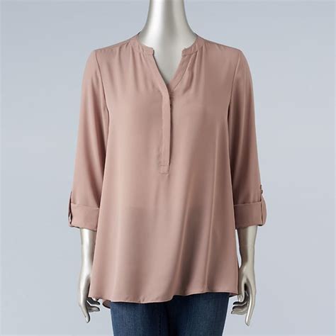 Womens Simply Vera Vera Wang Chiffon Blouse