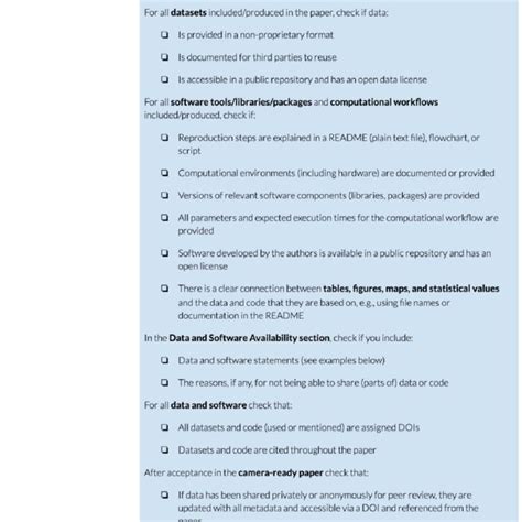 Reproducibility Checklist Created As Part Of The Reproducibility