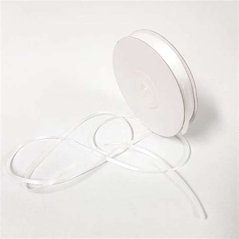 Satin Ribbon Double Sided Mm White Desflora