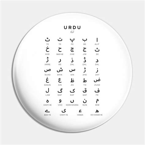 Urdu Alphabet Chart, Language Learning Chart, White - Urdu - Pin ...