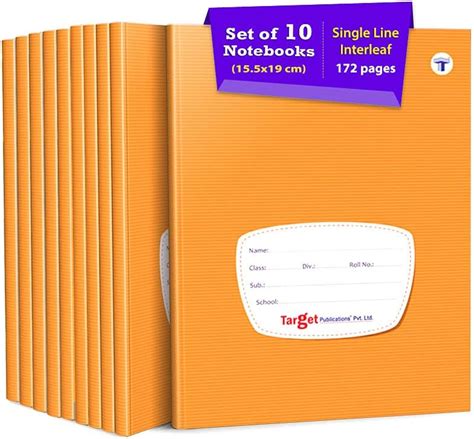 Target Publications Single Line Interleaf Notebooks Small One Side