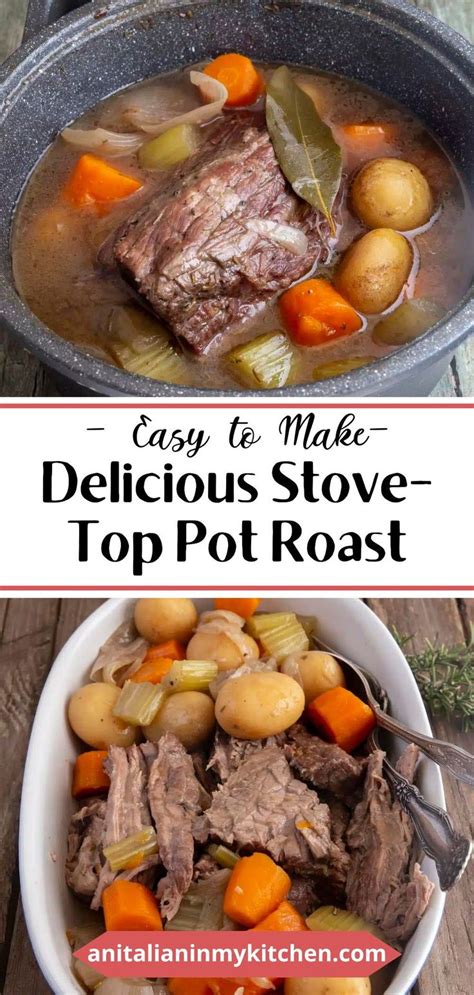 A Pot Roast With Carrots Potatoes And Meat Is Shown In The Bottom Photo