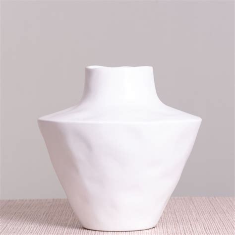 Devoted White And Gold Modern Ceramic Vase White Teak