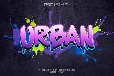 Free Psd Editable Colorful Graffiti Text Effect