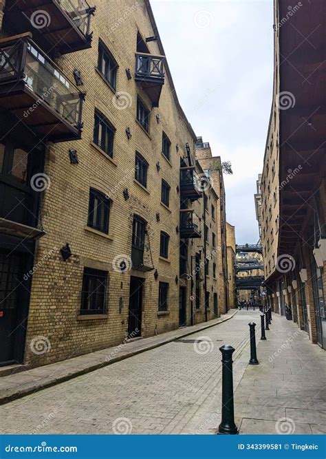 A Quiet Time of Shad Thames with Converted Warehouses and Elevated